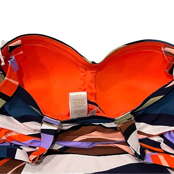 NEW Anne Cole Sandy Waves Striped Tankini Swim Top size 16W - Picture 5 of 8